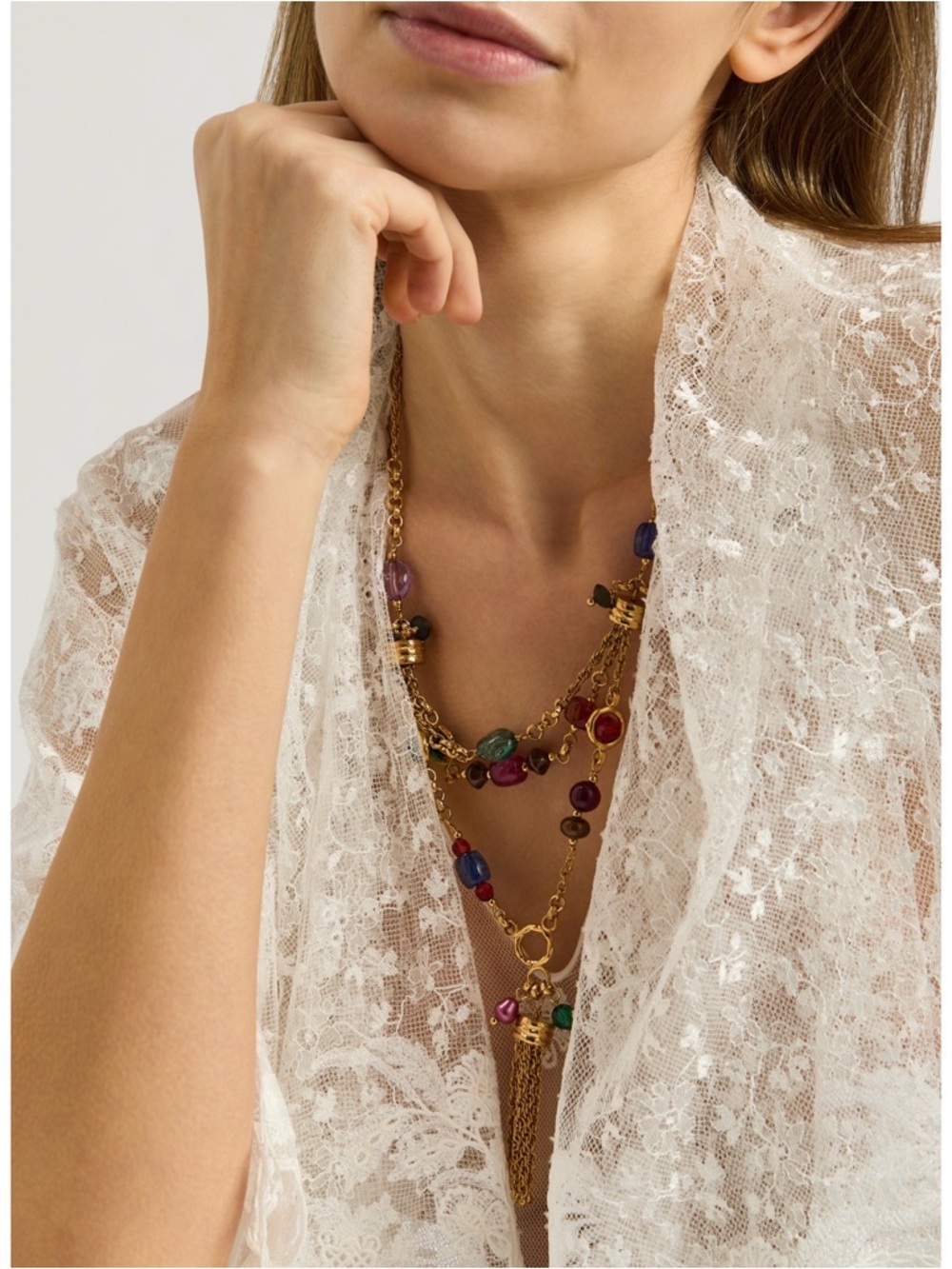 ✨ NEW CHLOE Pompoms bead-embellished necklace - Picture 2 of 6